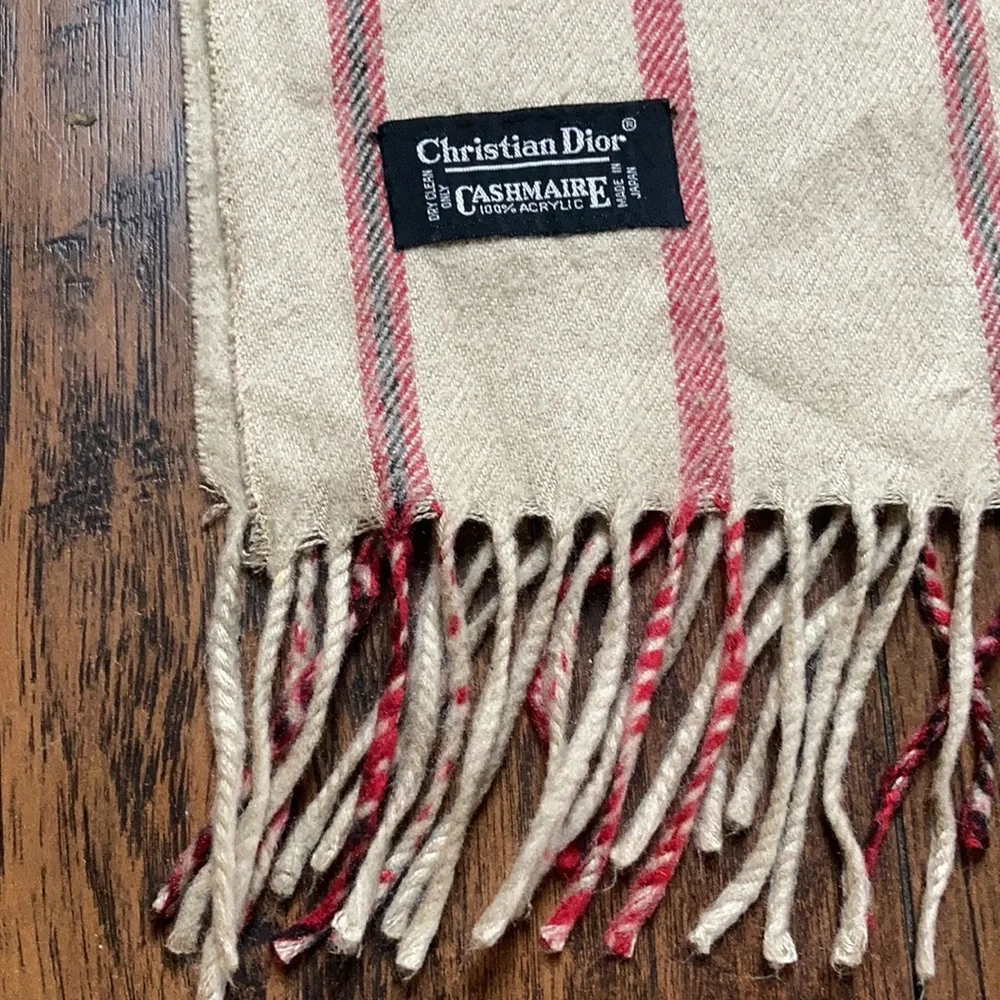 Christian Dior 100% Acrylic Striped Scarf
